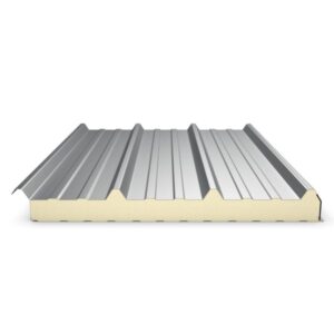 40–100 mm PIR tető szendvicspanel – 5 bordás – külső RAL 9006/7016/3009 – belső RAL 9002 – 0,40/0,30 mm
